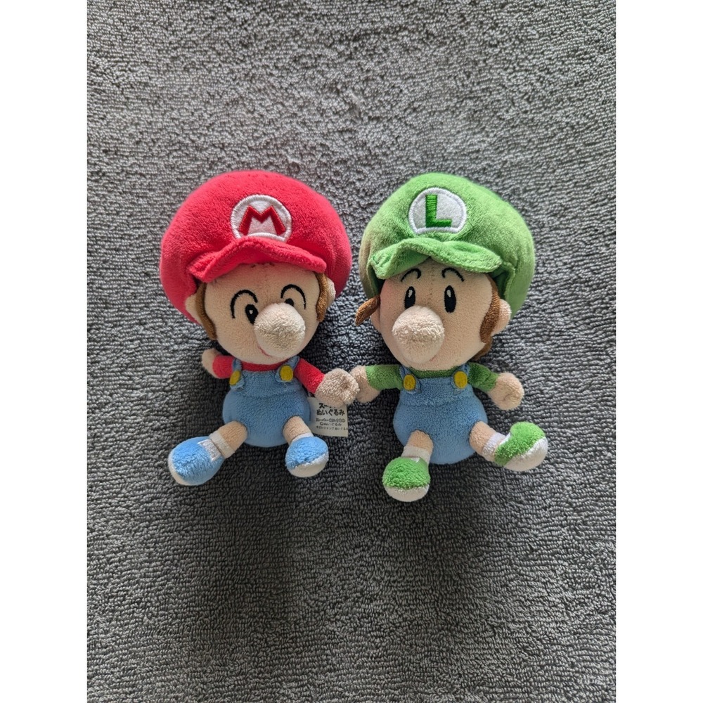 Baby Mario &‎ Baby Luigi Plush 6" Nintendo Japan Vintage Plush Dolls